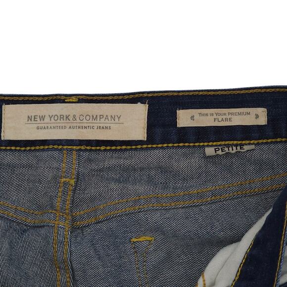 New York Company Jeans Womens 10 Petite Blue Flare Raider Mid Rise Medium Wash - Picture 8 of 13